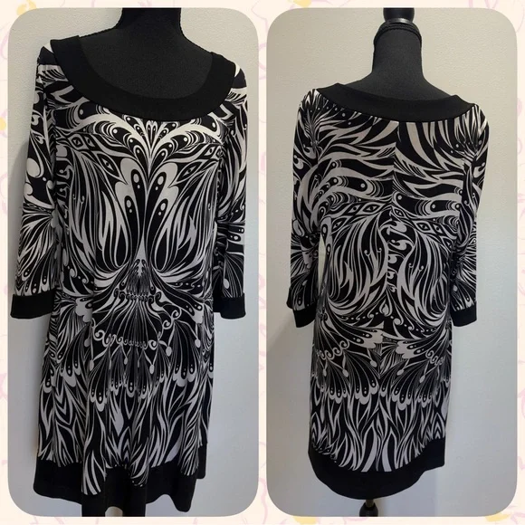 Tiana B. Black and White Swirl Tunic - Picture 1 of 4